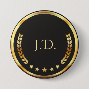 Schwarz-Gold Monogramm   Event- & Poker-Nacht Button