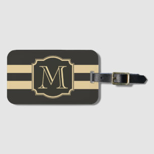 Schwarz-Gold-Monogramm Gepäckanhänger