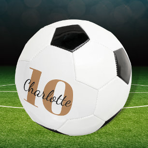 Schwarz-Gold-Monogramm-Initialnummer Fußball