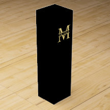 Schwarz-Gold-Monogramm und Personalisierter Name
