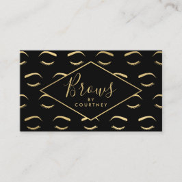Schwarz/Gold-Muster für Brows und Lashes Visitenkarte