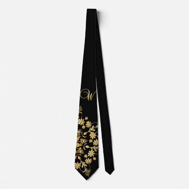 Schwarz-Gold-Neck Krawatte (Vorderseite)