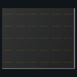 Schwarz/Gold Niedlicher Minimalistischer Name Geschenkpapier<br><div class="desc">Sie können die Schriftart,  Hintergrundbild und Farbe,  Buchstaben und Buchstaben leicht ändern.</div>