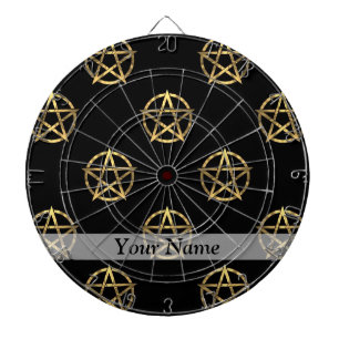 Schwarz-Gold-Pentagramm Dartscheibe
