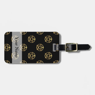 Schwarz-Gold-Pentagramm Gepäckanhänger