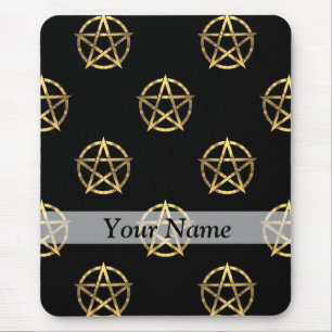 Schwarz-Gold-Pentagramm Mousepad