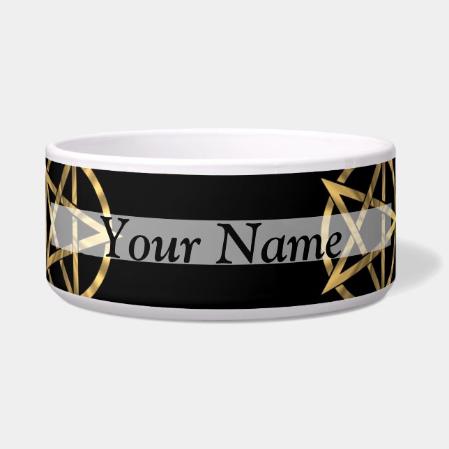 Schwarz-Gold-Pentagramm Napf (Vorderseite)