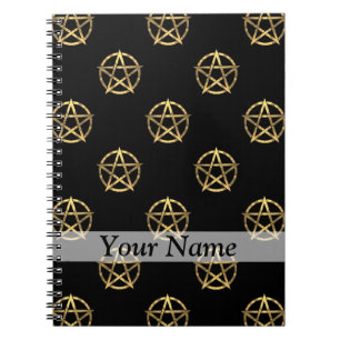 Schwarz-Gold-Pentagramm Notizblock