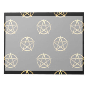 Schwarz-Gold-Pentagramm Notizblock