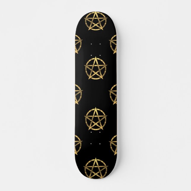 Schwarz-Gold-Pentagramm Skateboard (Vorne)