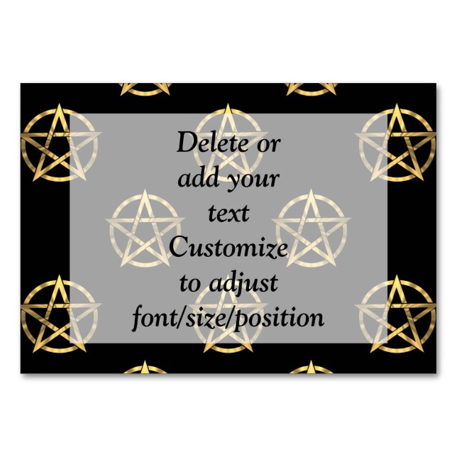 Schwarz-Gold-Pentagramm Tischnummer (Vorderseite)