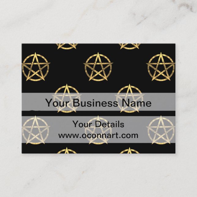 Schwarz-Gold-Pentagramm Visitenkarte (Vorderseite)