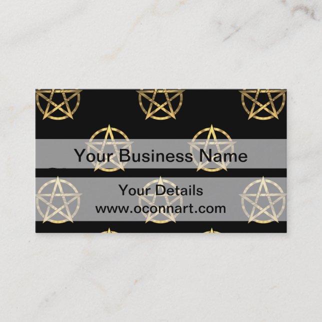 Schwarz-Gold-Pentagramm Visitenkarte (Vorderseite)