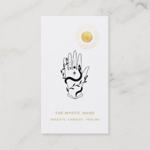 *~* Schwarz - Gold Rays Mystische Hand.Schlange   Visitenkarte