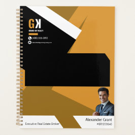 Schwarz & Gold Realtor Design, Real Anwesen Agent Planer