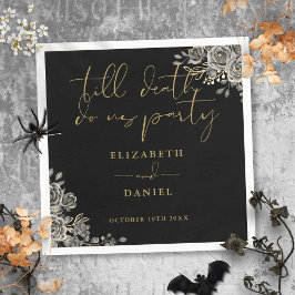 Schwarz-Gold-Rose Blumengotik Serviette