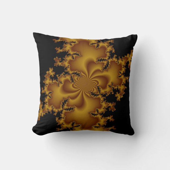Schwarz-Gold-Rostkissen Kissen (Vorderseite)