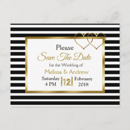 Schwarz-Gold-Save the Date-Postkarten Ankündigungspostkarte