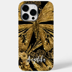 Schwarz-Gold-Schmetterlinge Case-Mate iPhone 14 Pro Max Hülle