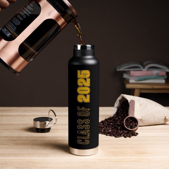 Schwarz-Gold-Schulklassen Trinkflasche (Kaffee)