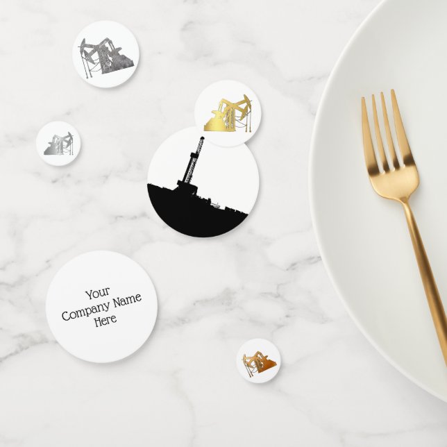 Schwarz, Gold, Silberölfeld Konfetti (Gruppe)