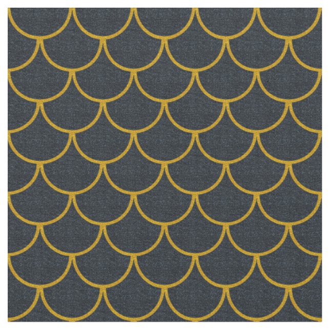 Schwarz-Gold-Skaliermuster Stoff (Nahaufnahme)