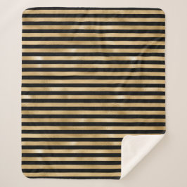 Schwarz-Gold-Streifen Sherpa Blanket Sherpadecke