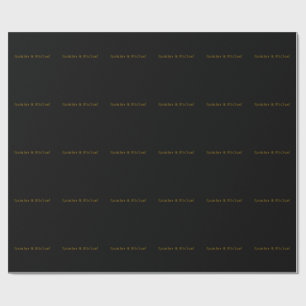 Schwarz & Gold Süß Minimalistisch Eigener Name Geschenkpapier