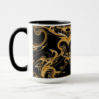 Schwarz-Gold-Swirl-Tasse Tasse
