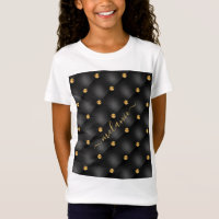 Schwarz-Gold-T - Shirt mit Individuelle Name