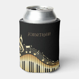 Schwarz-Gold-Tastatur mit Musikhinweisen Dosenkühler