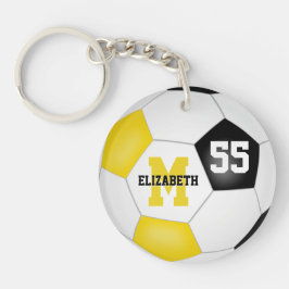 Schwarz-Gold-Team Farben Fußball-Tasche Anhänger Schlüsselanhänger