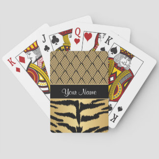 Schwarz-Gold-Tiger-Tiermuster Spielkarten