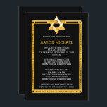 Schwarz | Gold Tone Star von David Bar Mitzvah Einladung<br><div class="desc">Einfache und elegante Schwarz-Gold-Ton Star von David Bar Mitzvah Feier Einladung. Originelles Design erstellt von Holiday Hearts Designs (alle Rechte vorbehalten). Wenn Sie Hilfe bei der Personalisierung dieses Designs für Ihre Veranstaltung benötigen, schicken Sie uns bitte eine E-Mail an info@holidayheartsdesigns.com und wir helfen Ihnen gerne weiter.</div>