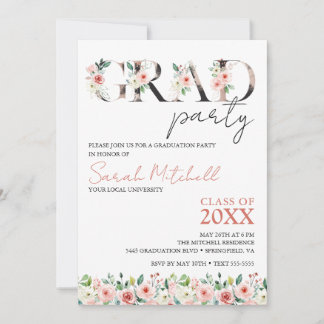 Schwarz-, Gold- und Blumenschülerparty Einladung