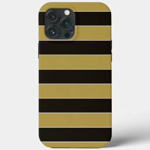 Schwarz, Gold und Weiß Streifen Case-Mate iPhone Hülle