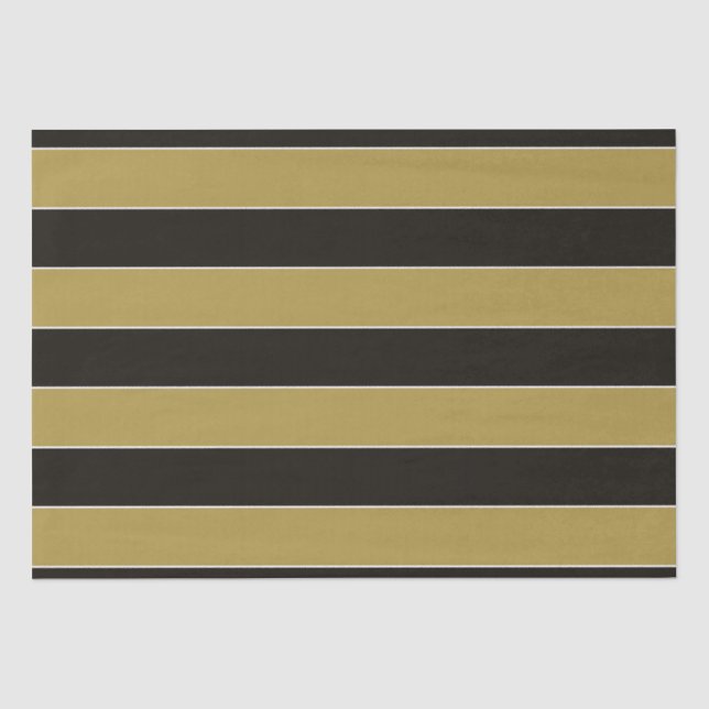 Schwarz, Gold und Weiß Streifen Seidenpapier (Vorderseite)