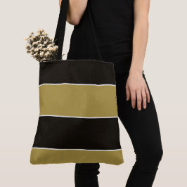 Schwarz, Gold und Weiß Streifen Tasche