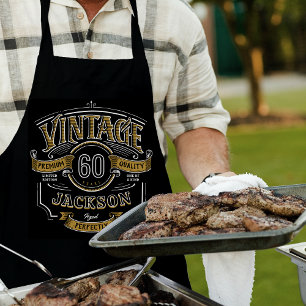 Schwarz & Gold Vintag bis perfekt zum Geburtstag Schürze