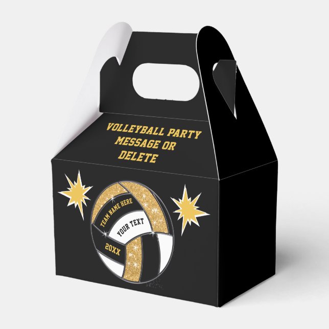 Schwarz-Gold-Volleyball-Gastgeschenke-Box Geschenkschachtel (Vorderseite)