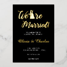 Schwarz & Gold "Wir sind verheiratet" Folien-Hochz