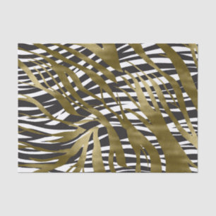 Schwarz-Gold-Zebraprint Safari-Chic-Glamour Seidenpapier