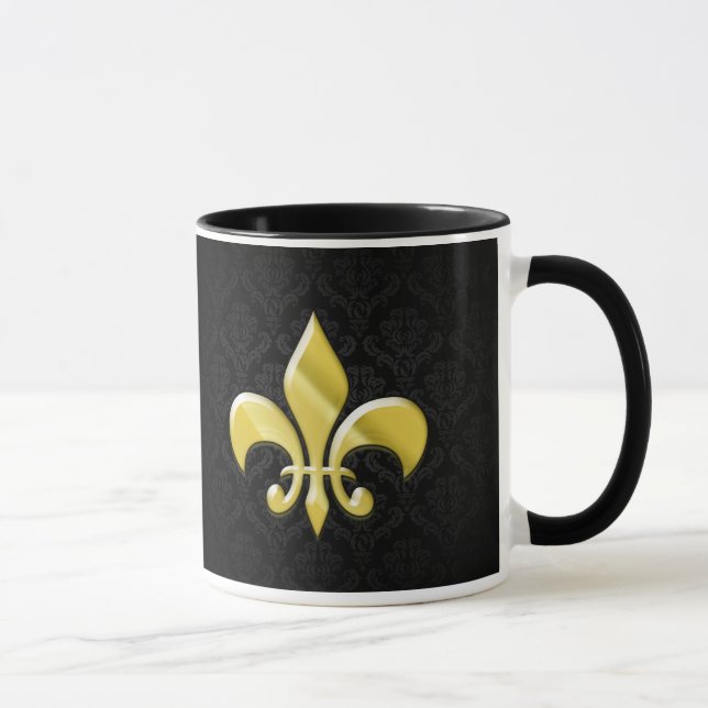 Schwarz-/Golddamast-Lilie Tasse (Rechts)