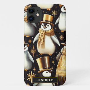 Schwarz-Golden-Pinguin Case-Mate iPhone Hülle