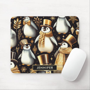 Schwarz-Golden-Pinguin Mousepad