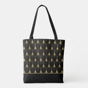 Schwarz-goldene Art-Deco-Muster 13 Tasche
