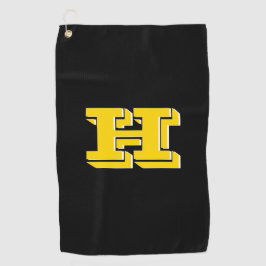 Schwarz-goldene College-Varsity-Farben Golfhandtuc Golfhandtuch