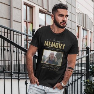 Schwarz-goldene Gedenk-Foto-T-Shirt T-Shirt