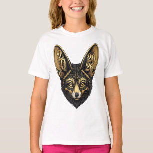 Schwarz-goldene Kunstästhetik Jahr 2026 T-Shirt