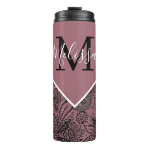 Schwarz-goldene Paisley-Thermal-Tumbler mit Roségo Thermosbecher
